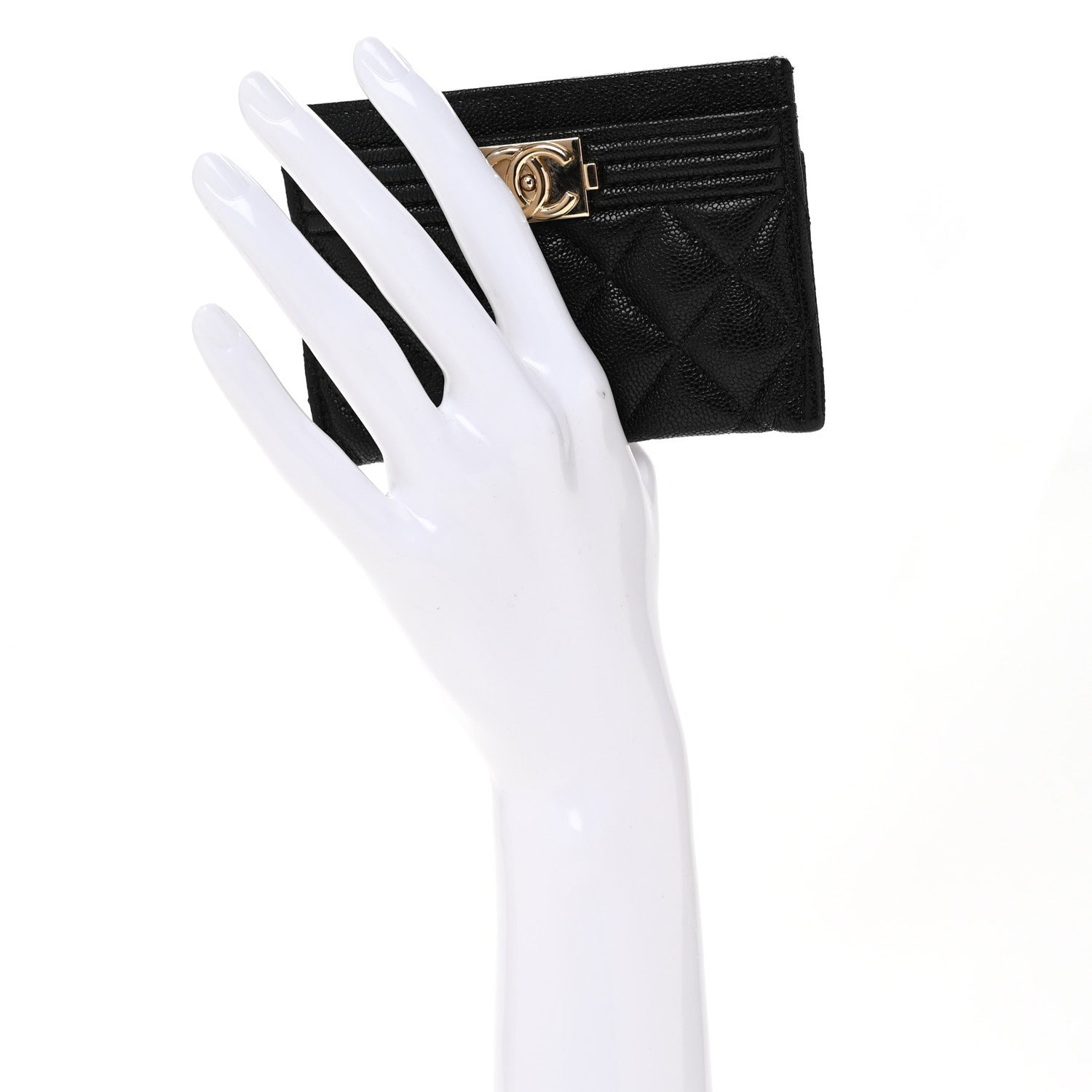 Caviar Quilted Boy  Holder Black