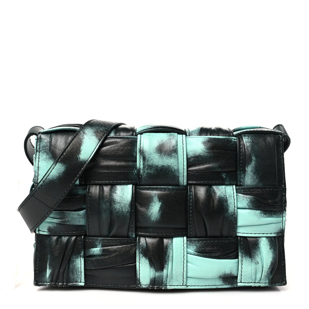 Foulard Tie Dye Maxi Intrecciato Padded Cassette Crossbody Bag Celadon Inkwell