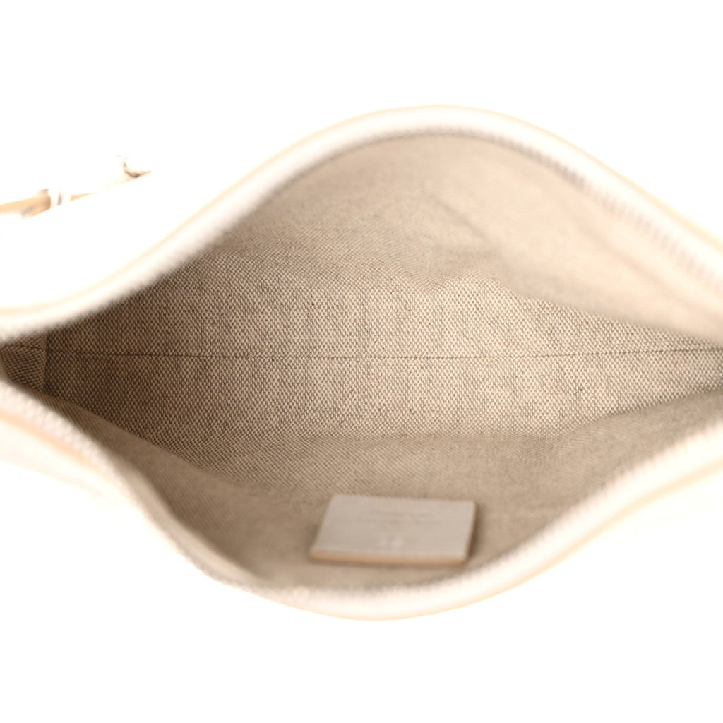Tumbled Calfskin Mini Voyou Bag Ivory