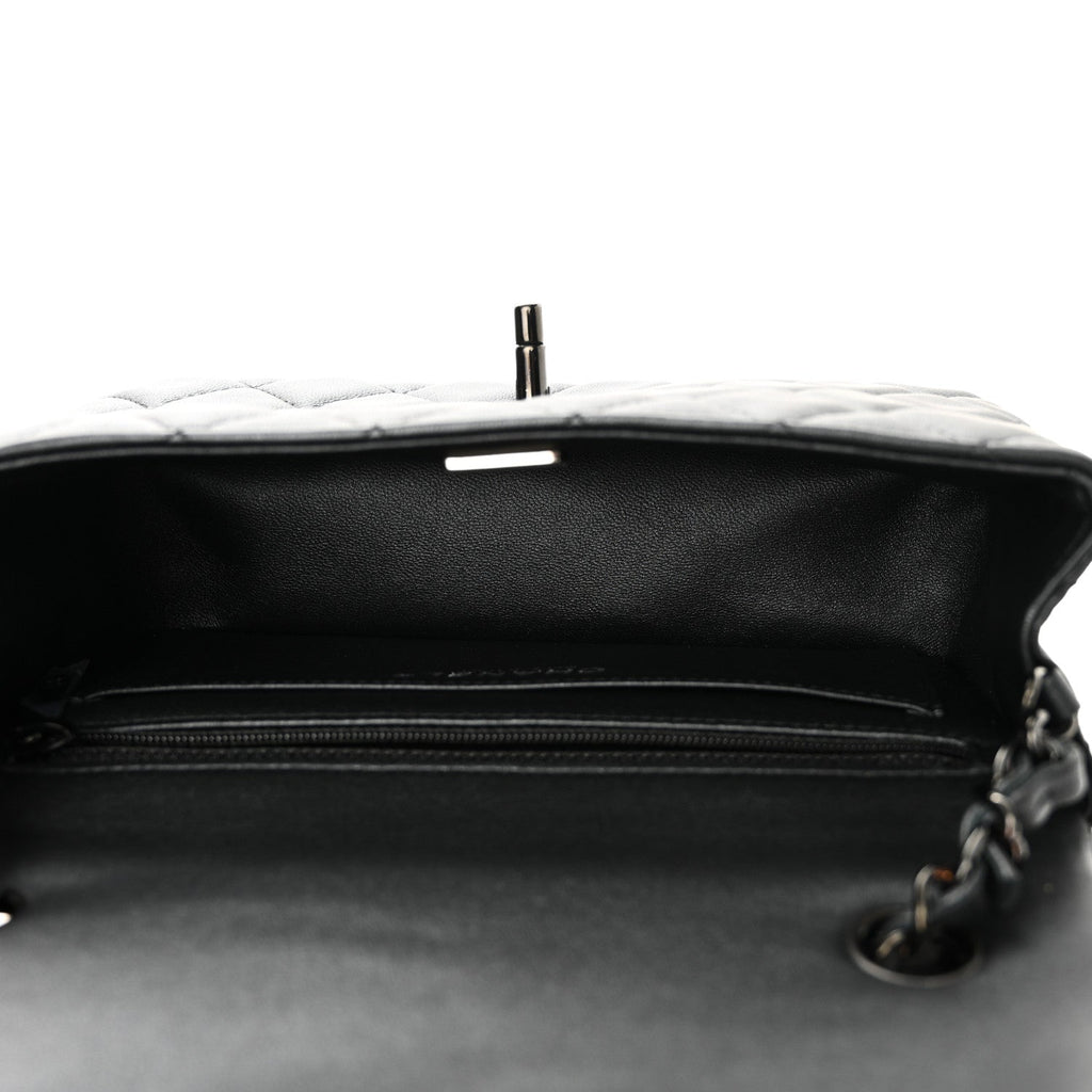 Lambskin Quilted Mini Rectangular Flap So Black