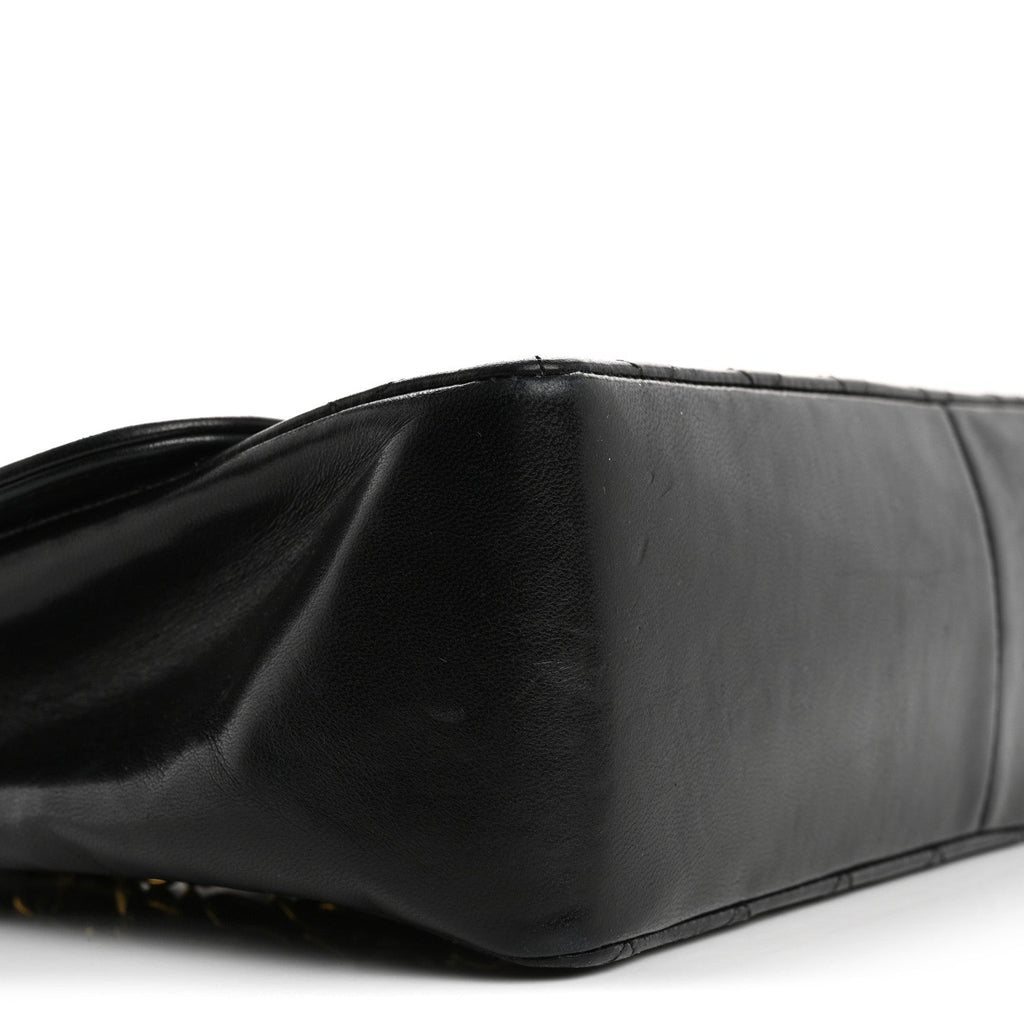 Lambskin Quilted Medium Single Flap Black