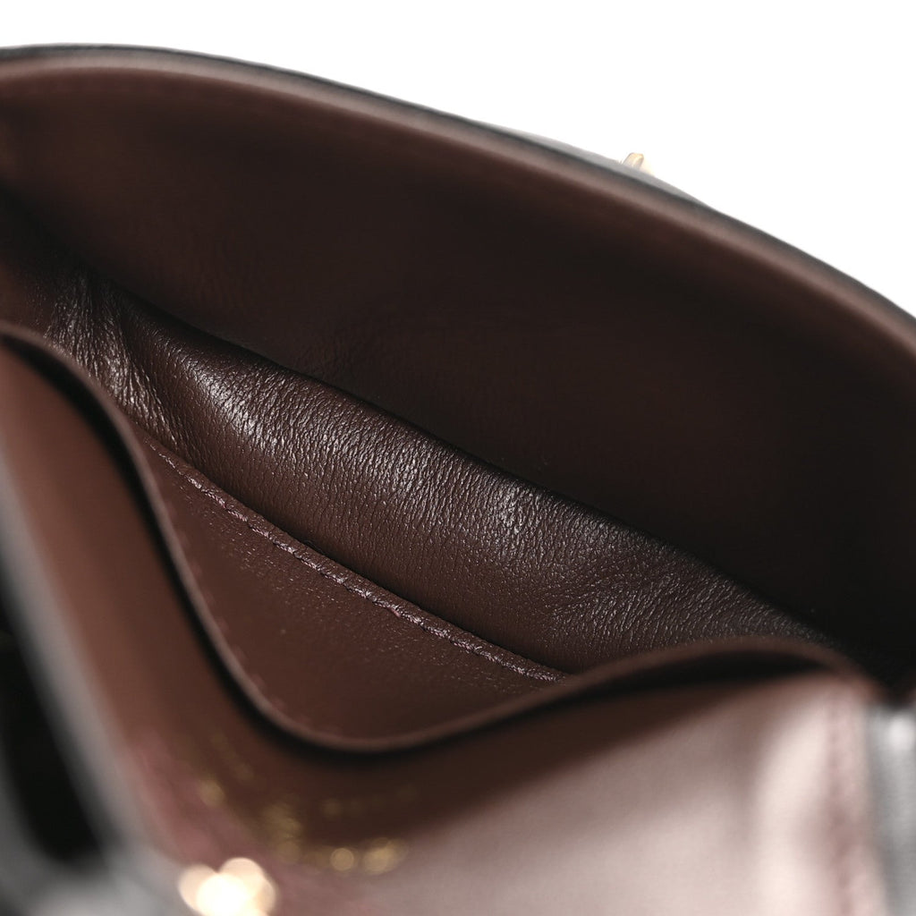 Lambskin Quilted Mini Double Flap With Hook Black