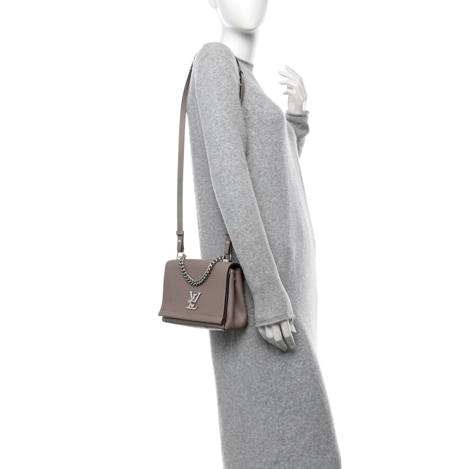 Soft Calfskin Lockme II Chain Bag BB Mastic