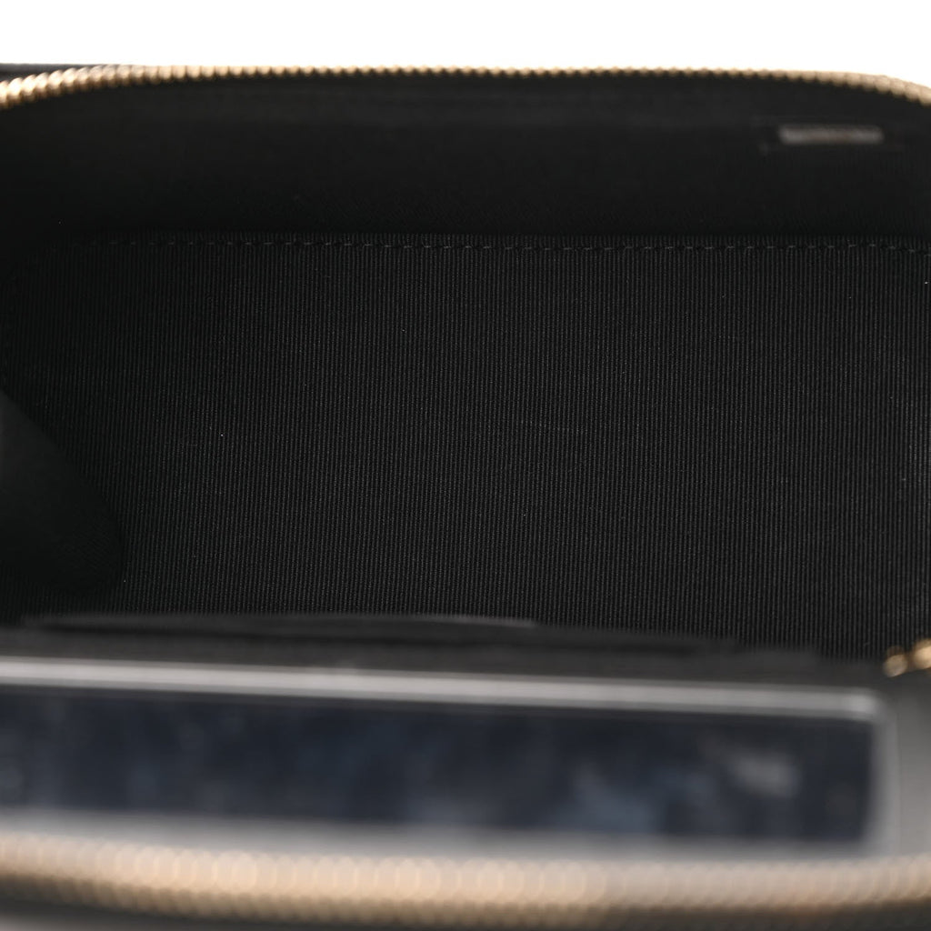 Caviar Quilted Small Tiny CC Vanity Case With Chain Black