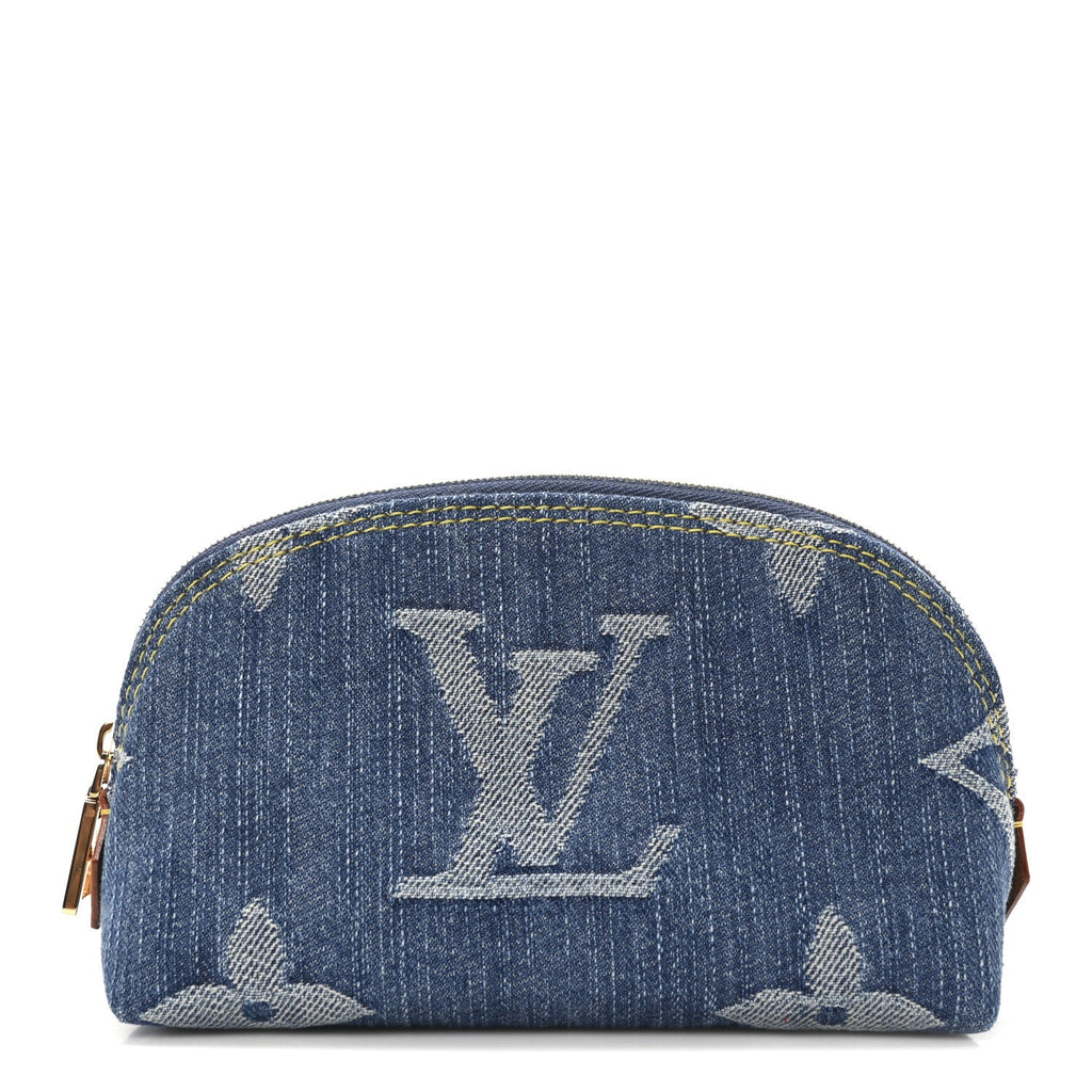 Denim Giant Monogram Pochette Cosmetique PM Denim Blue