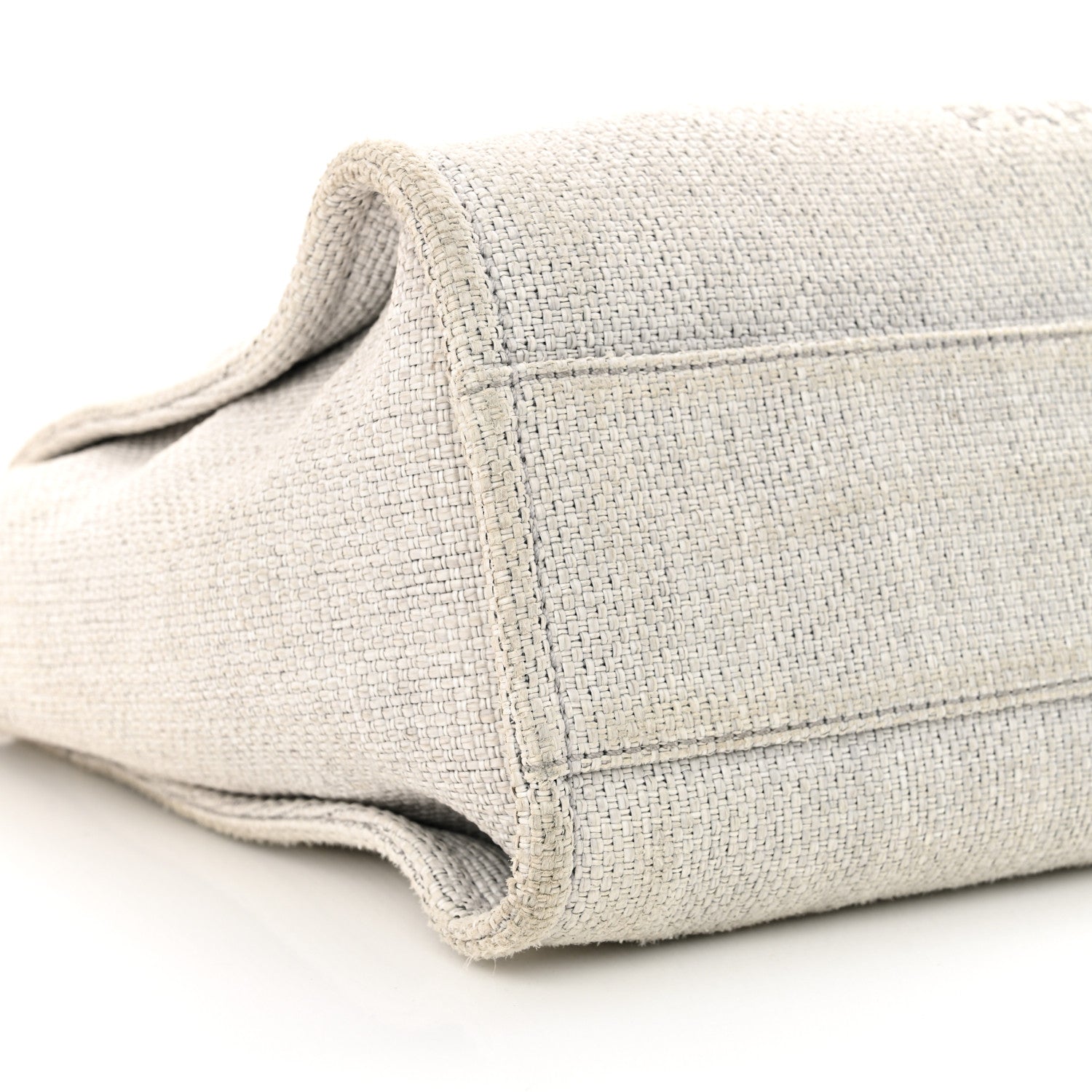 Woven Straw Raffia Small Deauville Tote Grey