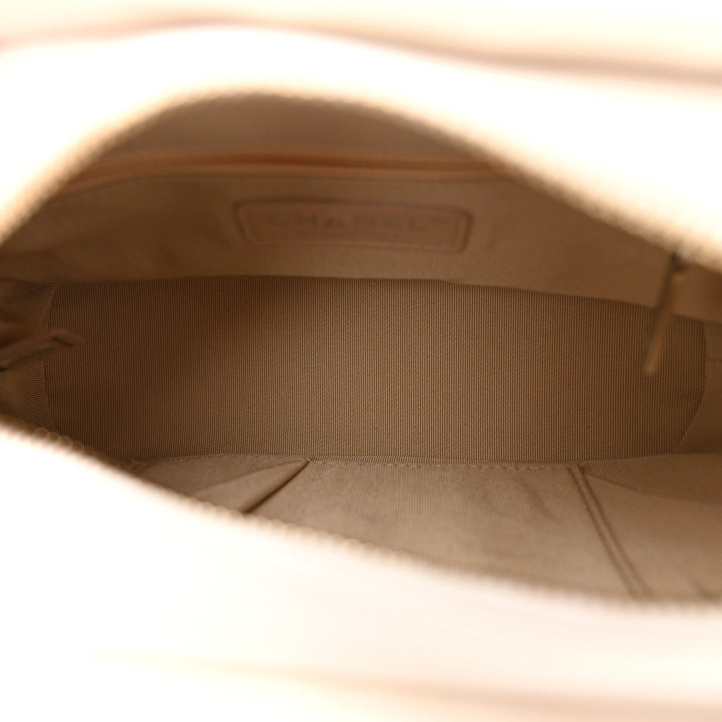 Rattan Calfskin Small Gabrielle Hobo Beige Ivory