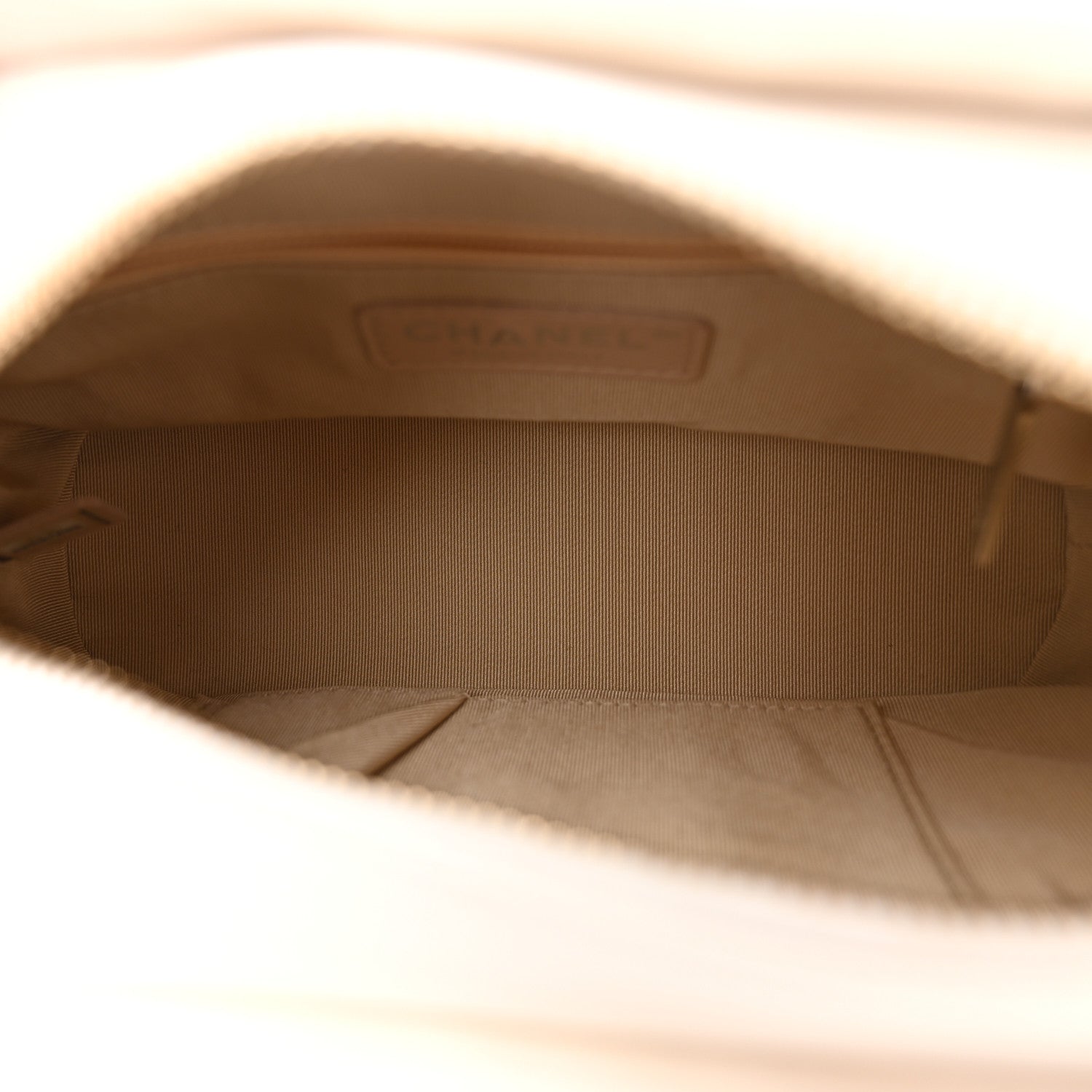 Rattan Calfskin Small Gabrielle Hobo Beige Ivory