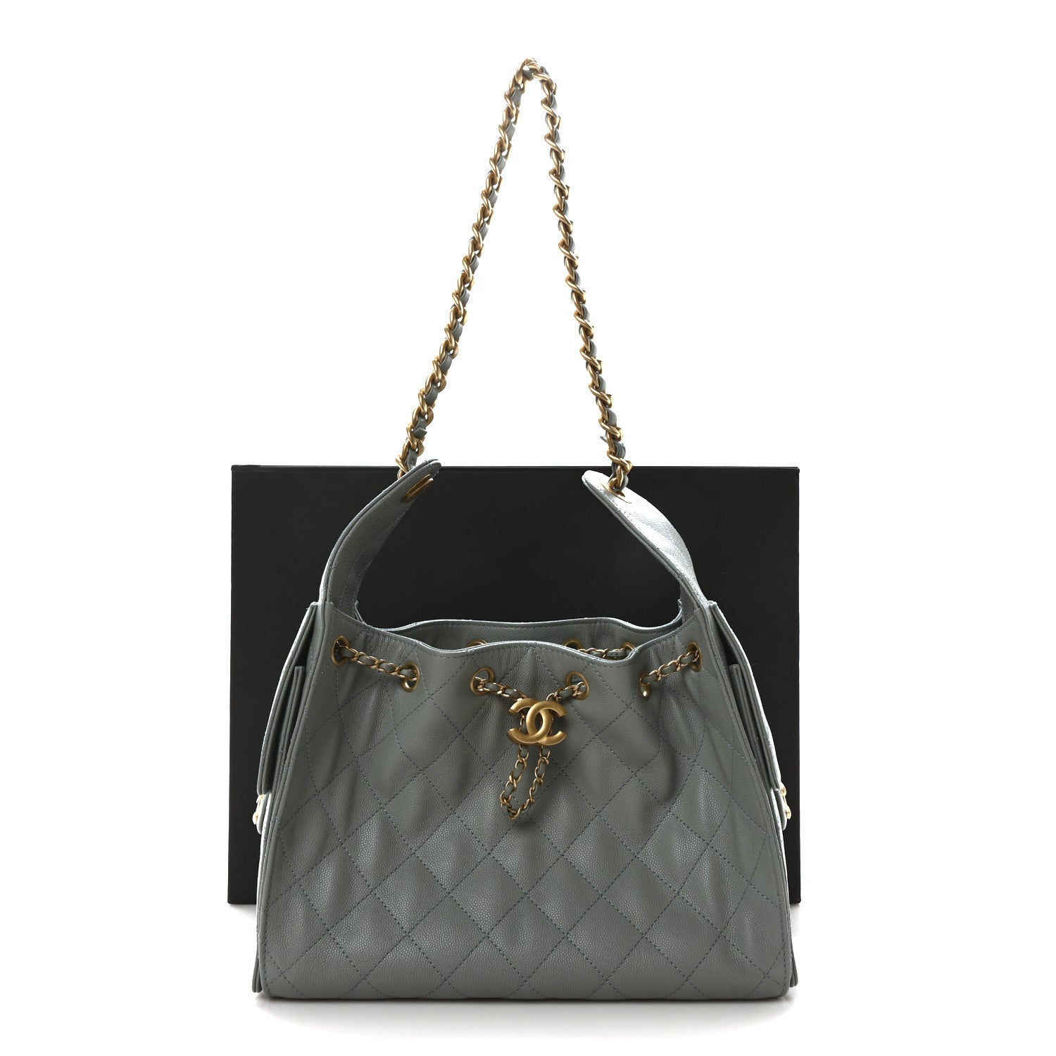 Caviar Quilted Small Chanel 25 Handbag Light Green