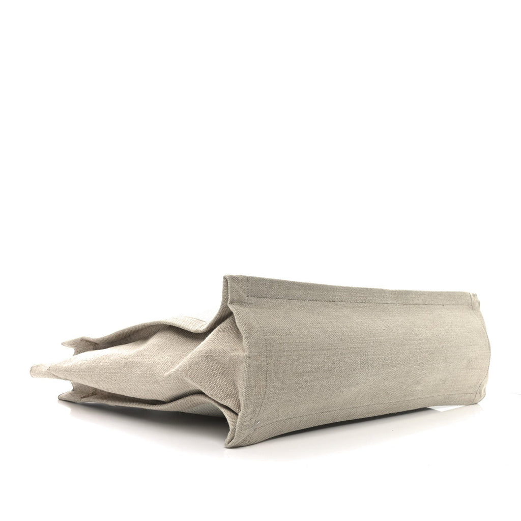 Linen Calfskin Rive Gauche Tote Optic White