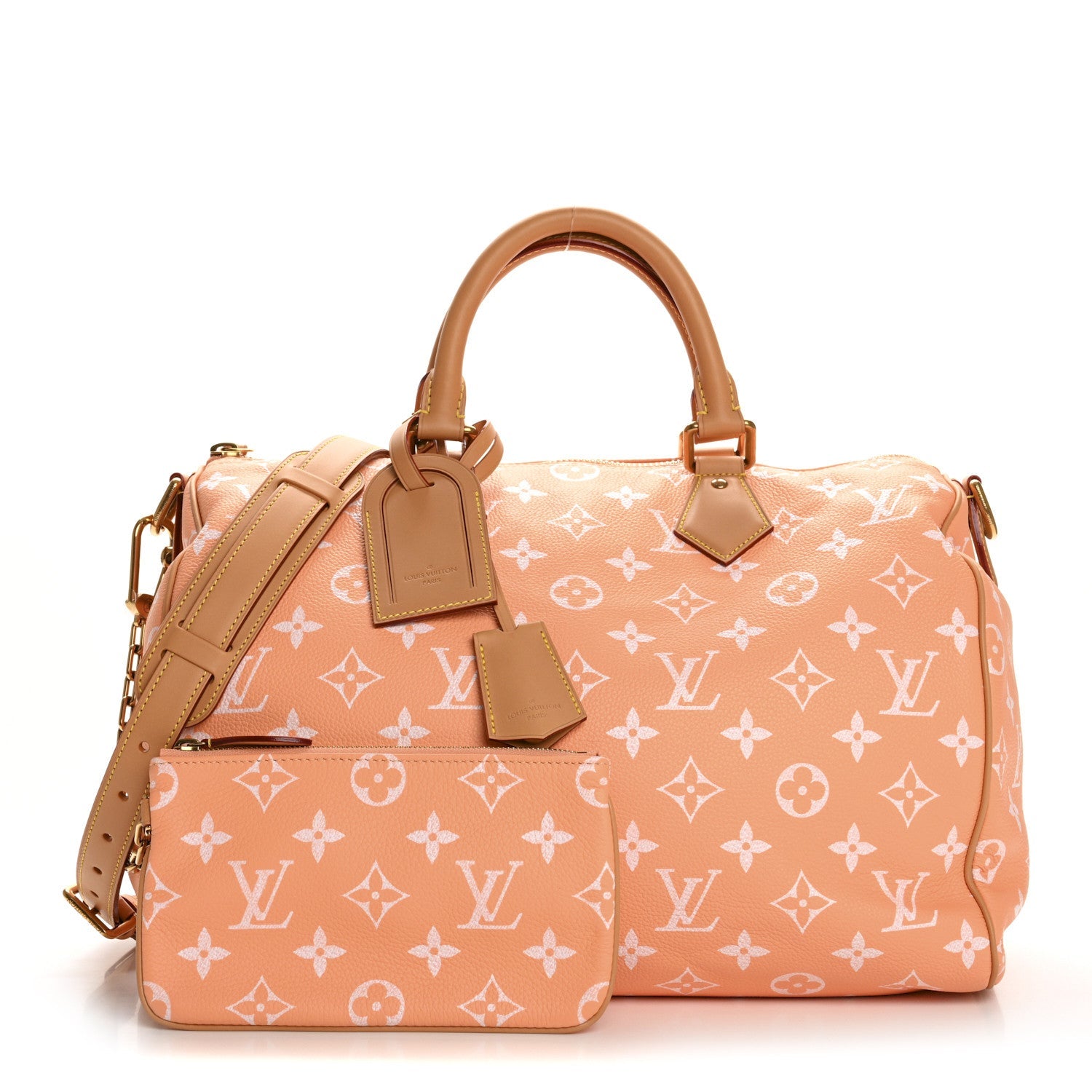Calfskin Monogram Speedy P9 Bandouliere 40 Summer Peach
