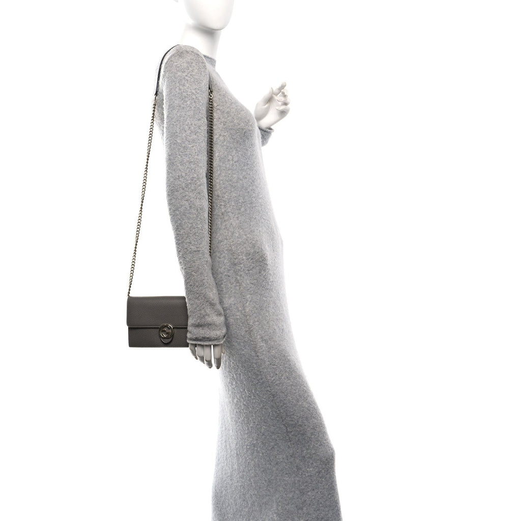 Dollar Calfskin Interlocking G Chain Wallet Loess