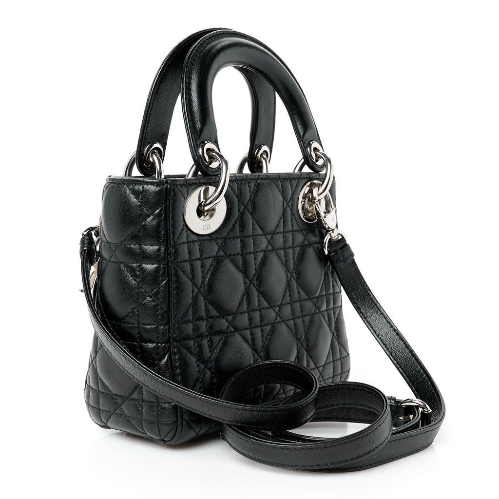 Lambskin Cannage Mini Lady Dior Black