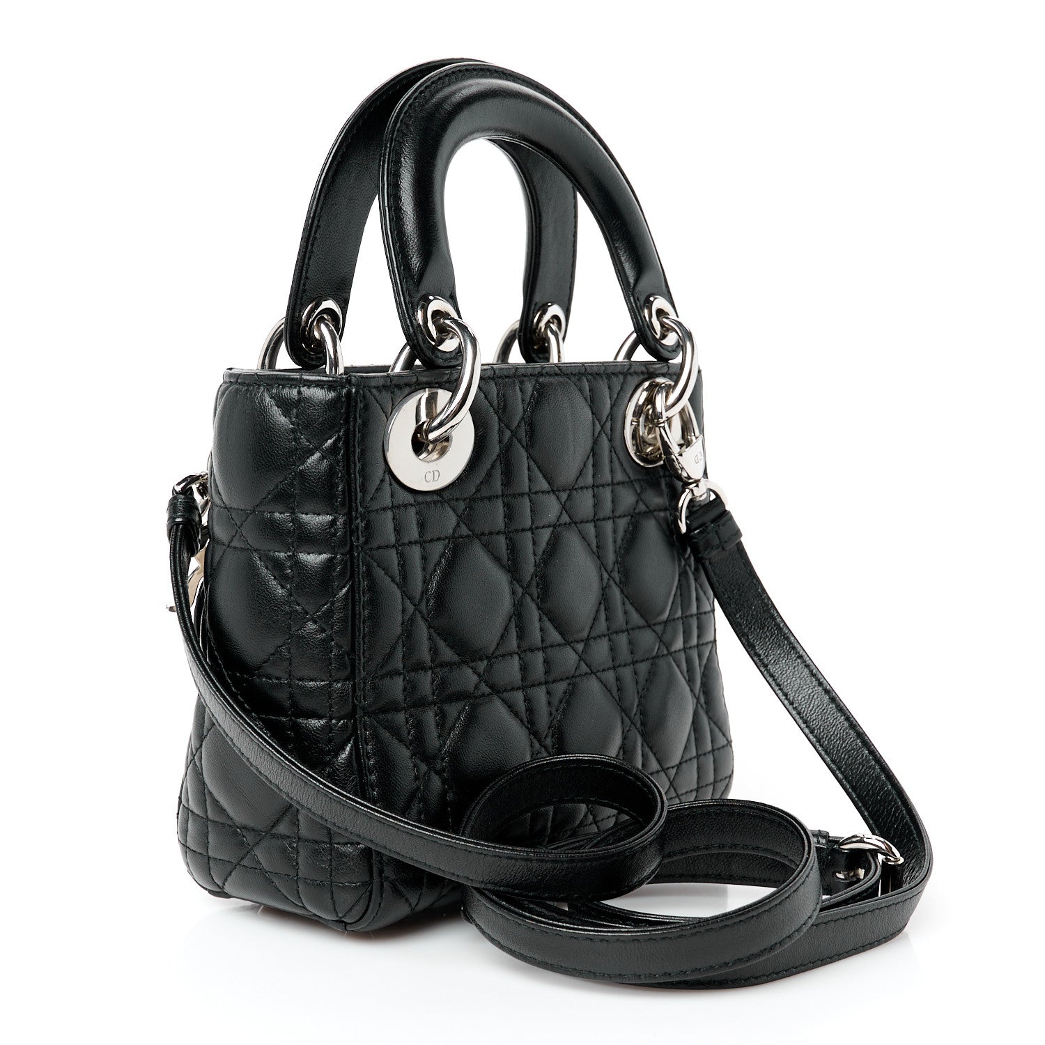 Lambskin Cannage Mini Lady Dior Black