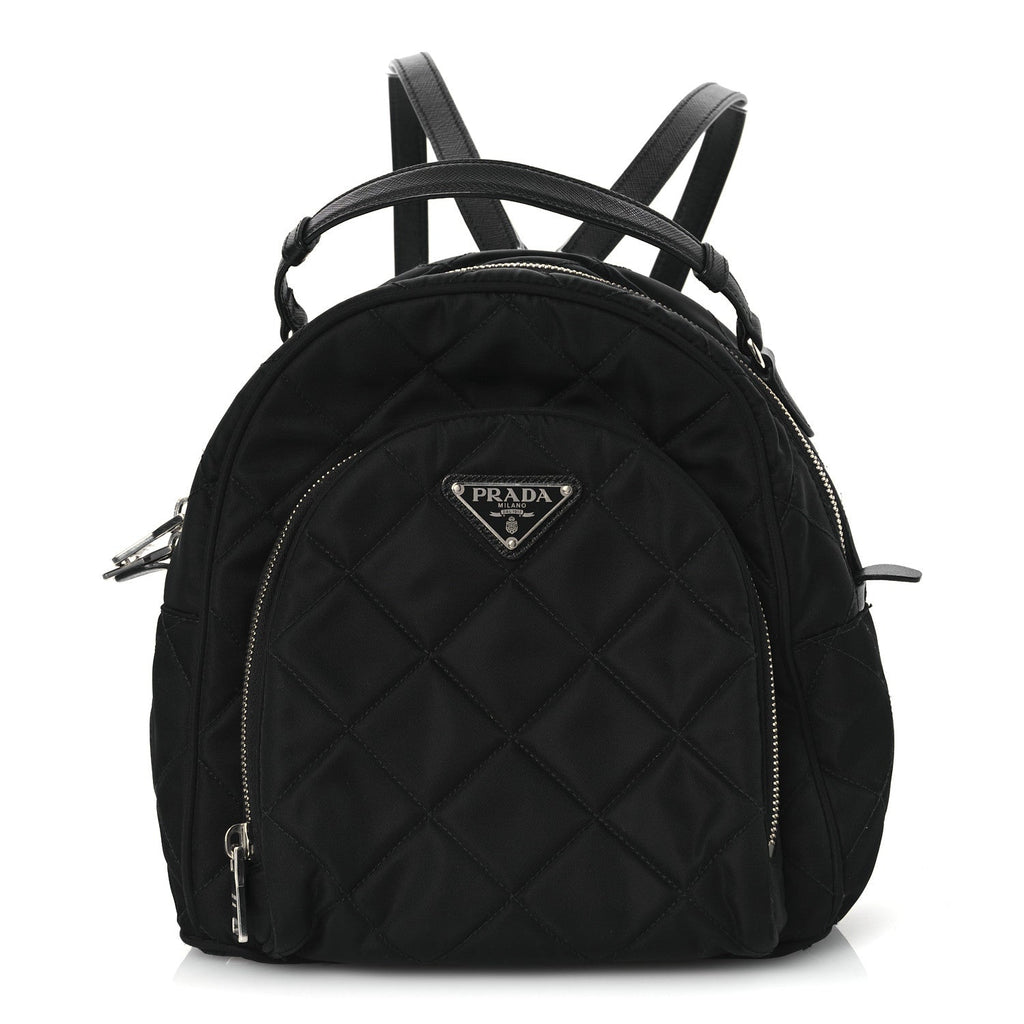 Nylon Tessuto Impuntu Quilted Backpack Black