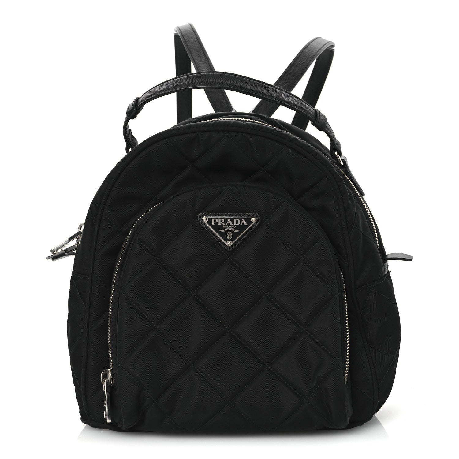Nylon Tessuto Impuntu Quilted Backpack Black