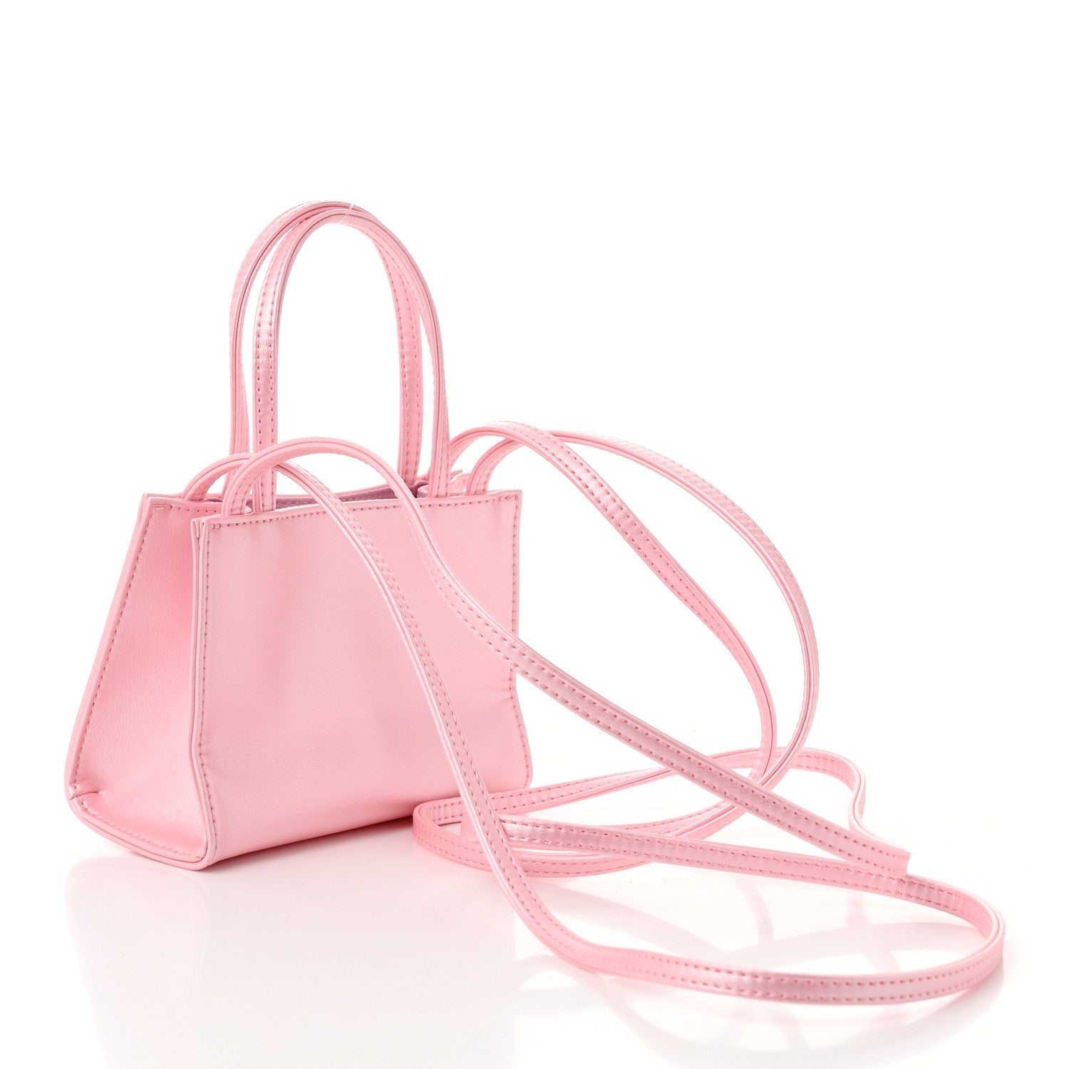 Metallic Vegan Leather Small Shopping Bag Ballerina