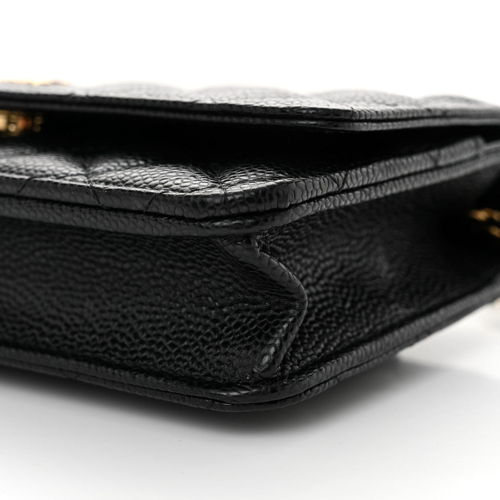 Caviar Quilted Wallet On Chain WOC Black