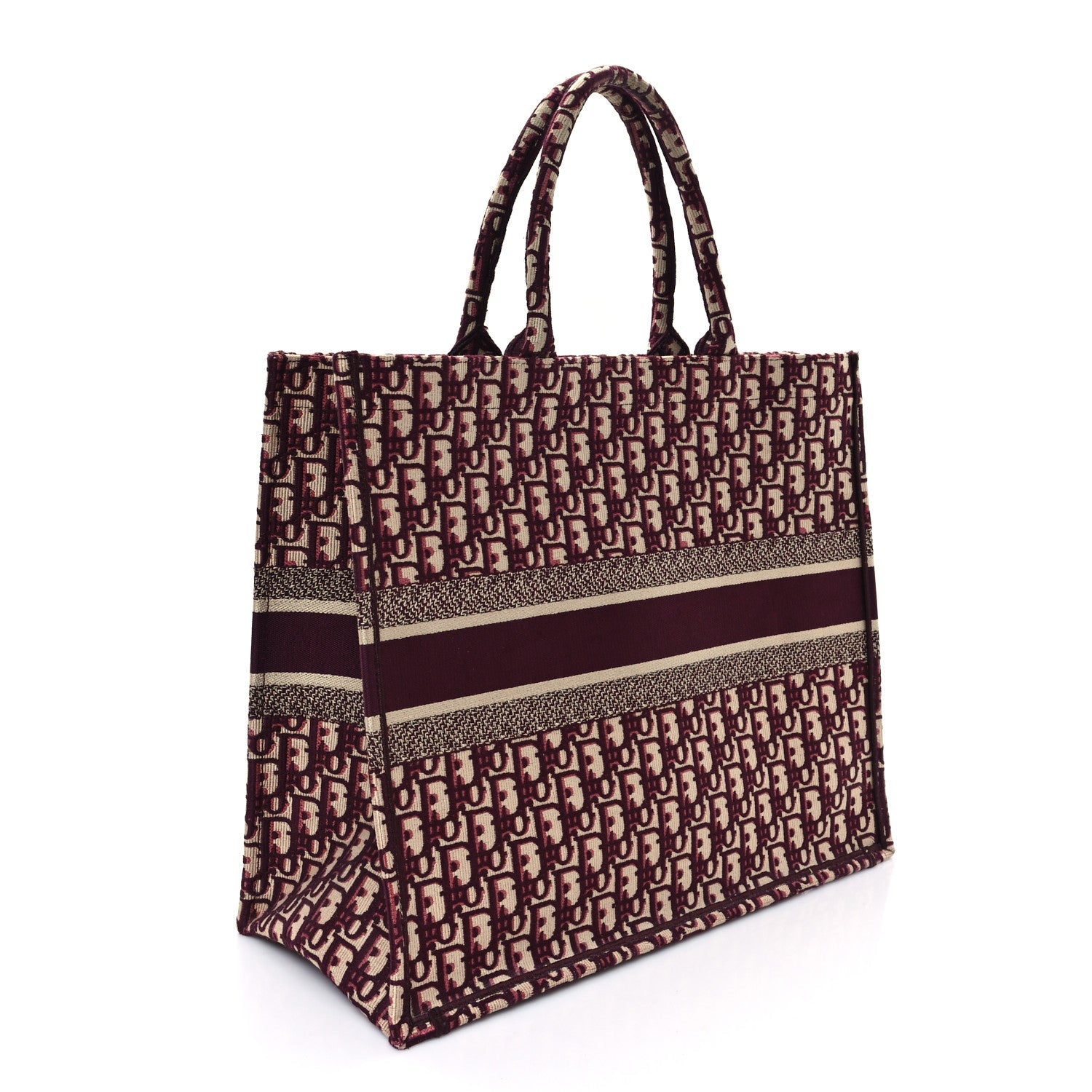 Oblique Large Book Tote Burgundy Multicolor