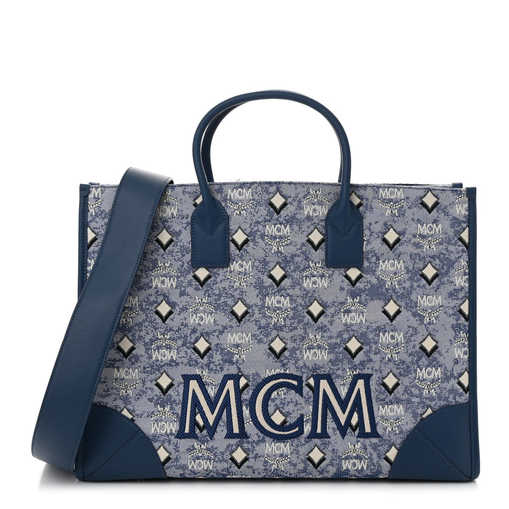 Jacquard Monogram Munchen Extra Large Tote Blue