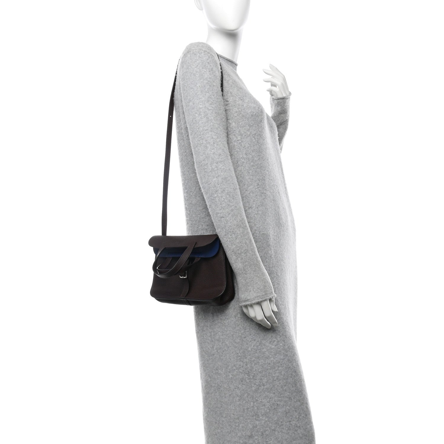 Taurillon Clemence Verso Halzan 25 Rouge Sellier Bleu Saphir