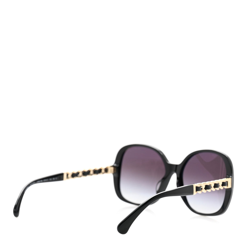 Acetate Chain Sunglasses 5470-Q-A Black