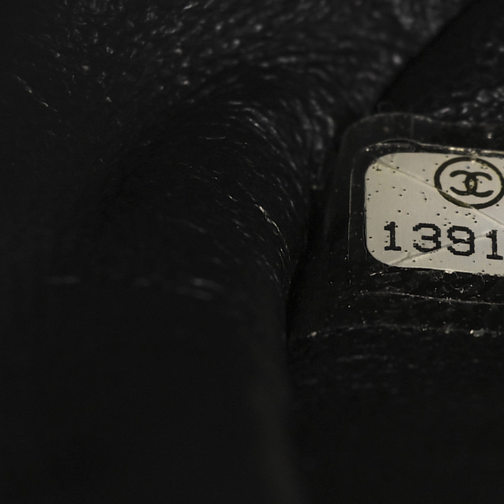 Patent Quilted Jumbo Single Flap Black