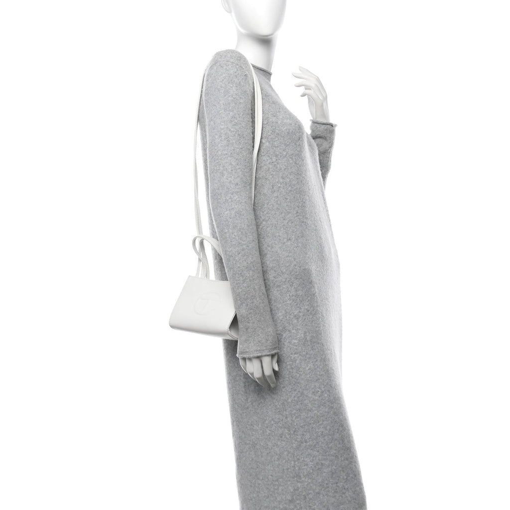 Vegan Leather Small Shopping Bag White