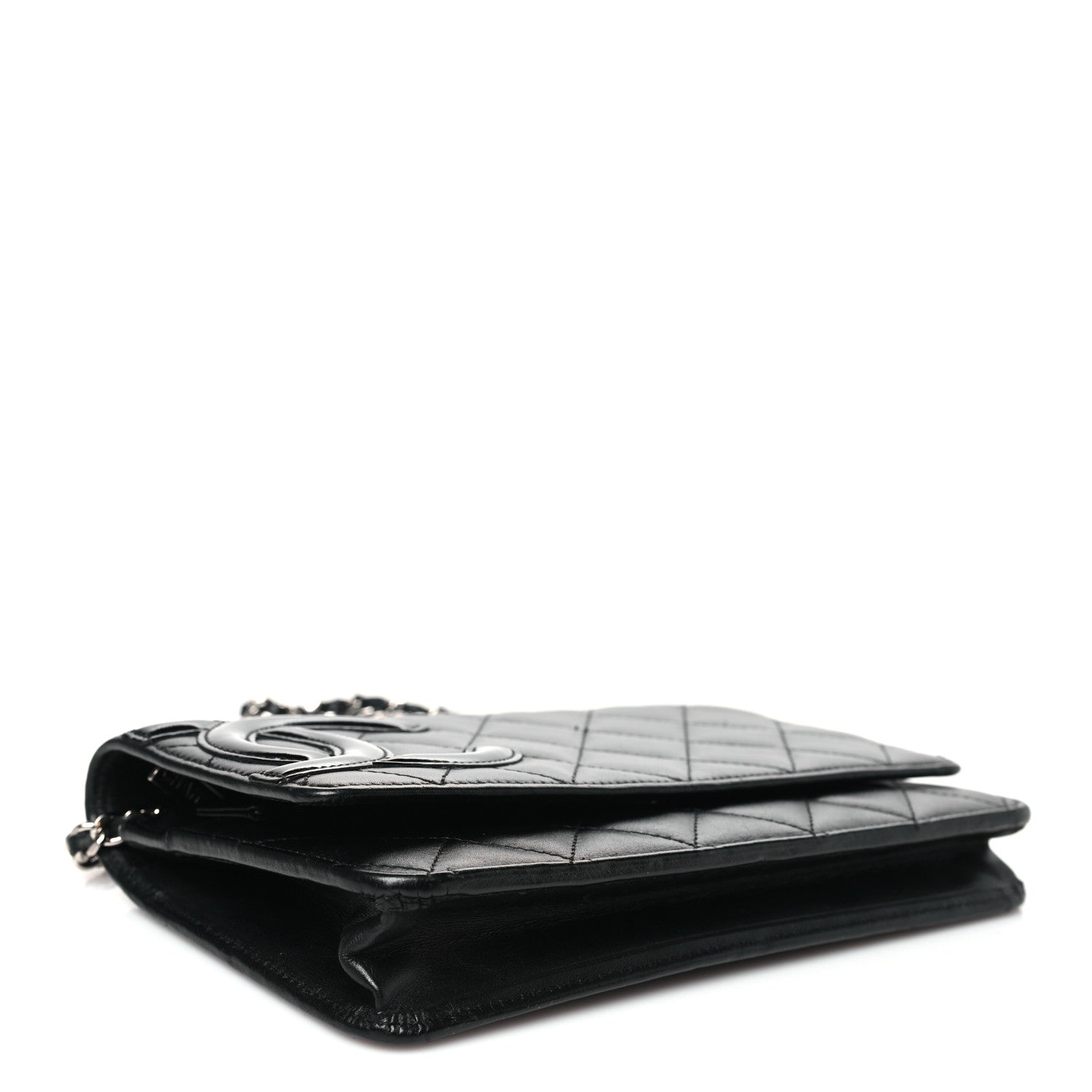 Calfskin Quilted Cambon Wallet on Chain WOC Black