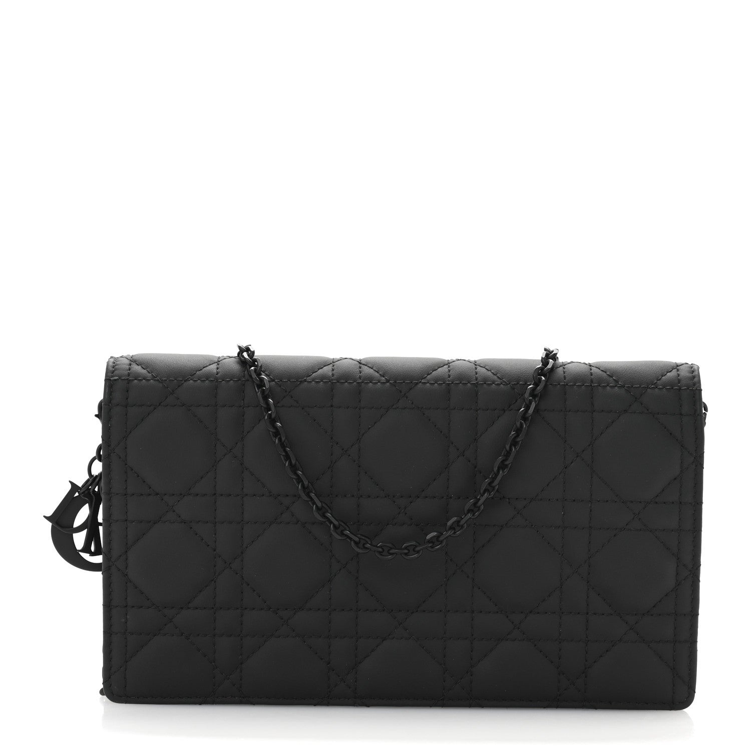 Ultra Matte Calfskin Cannage Lady Dior Clutch Black