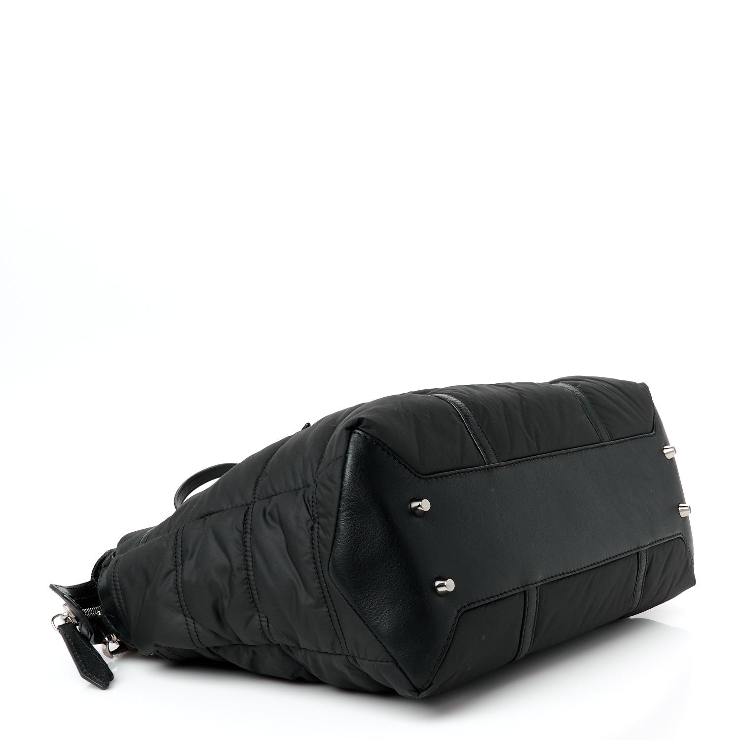 Nylon House Check Quilted Abbey Diaper Bag Black