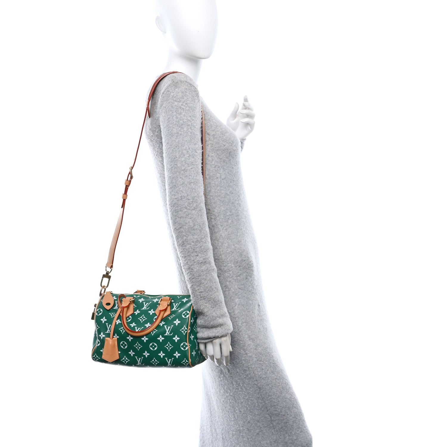 Calfskin Monogram Speedy P9 Bandouliere 25 Green