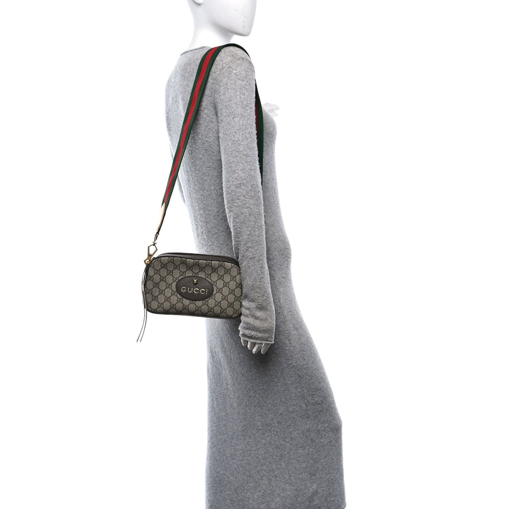 GG Supreme Monogram Web Neo Vintage Shoulder Bag Beige New Acero Crop