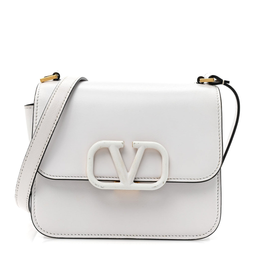 Smooth Calfskin Small VSling Shoulder Bag White