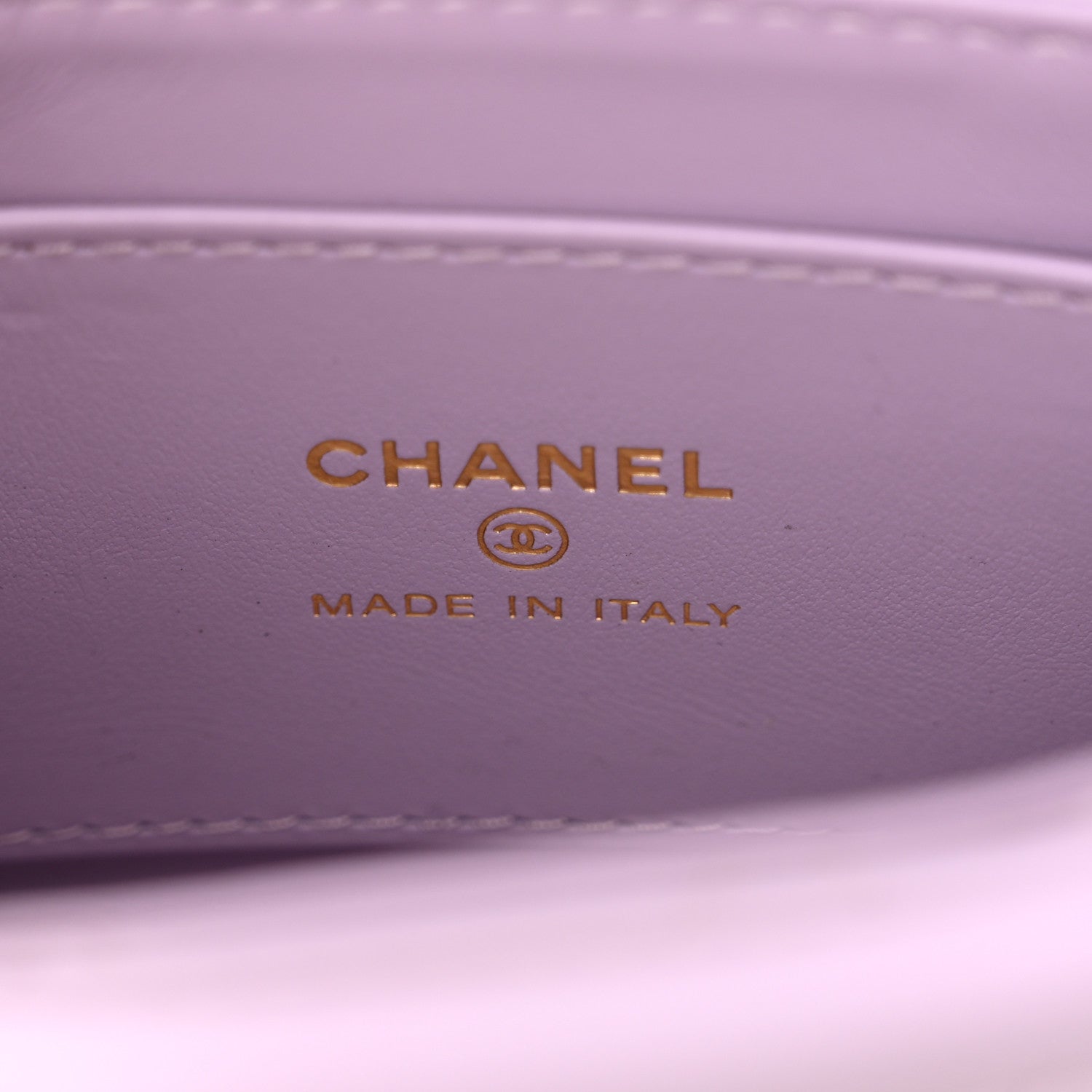Shiny Aged Calfskin Quilted Mini Nano Kelly Shopper Lilac