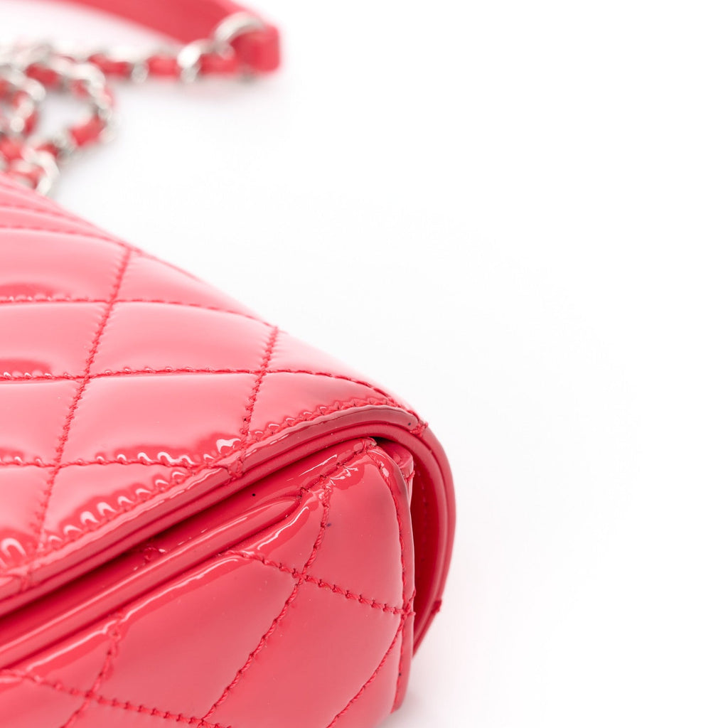 Patent Quilted Small Coco Boy Flap Pink