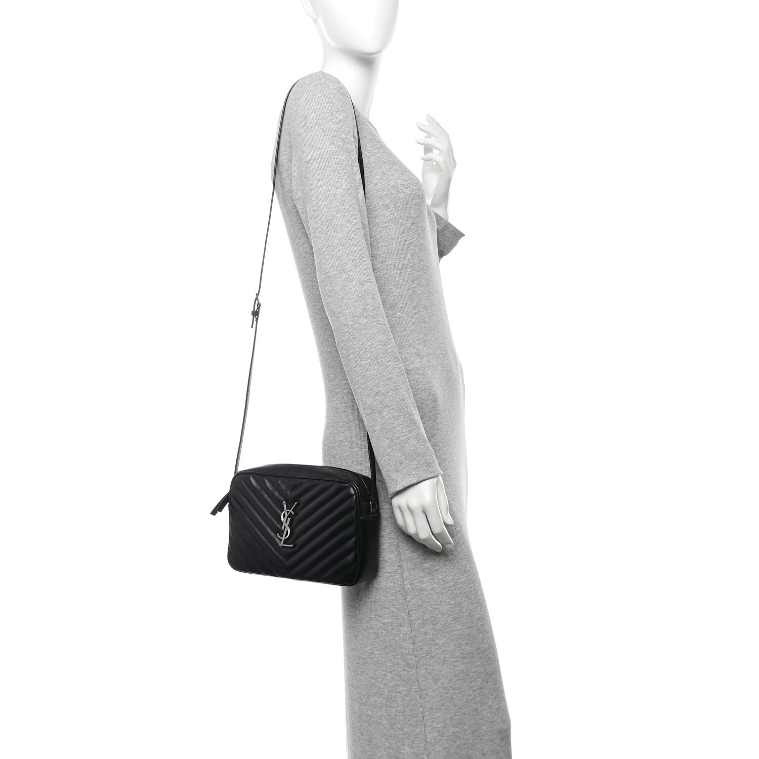 Calfskin Matelasse Monogram Lou Camera Bag Black