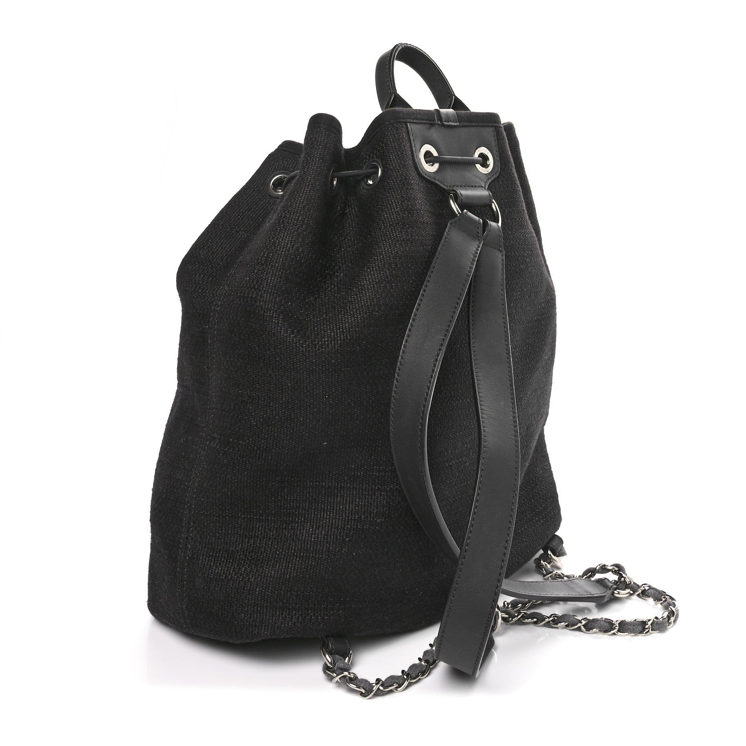 Striped Canvas Deauville Drawstring Bag