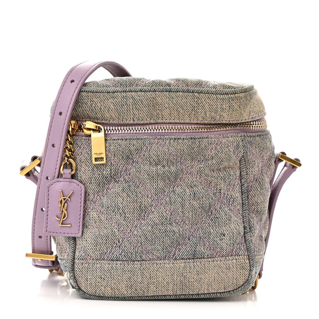 Denim Quilted 80's Vanity Bag Bleached Lilac