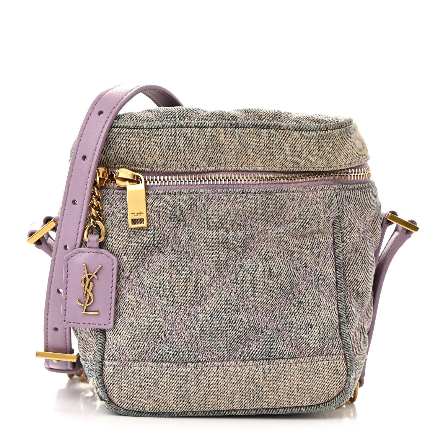 Denim Quilted 80's Vanity Bag Bleached Lilac