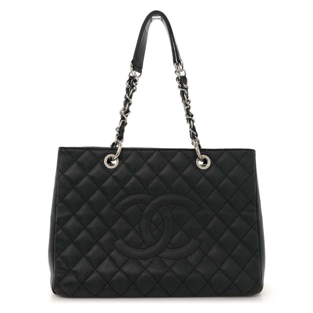 Caviar Quilted Grand Shopping Tote GST Black