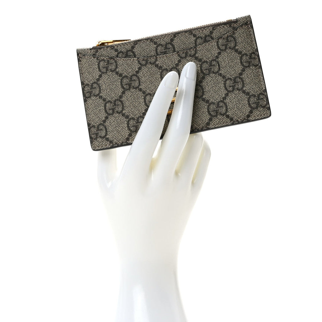 X BALENCIAGA GG Supreme Monogram Zip  Case Beige Ebony
