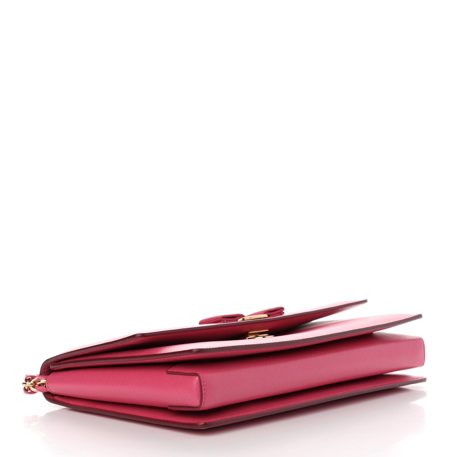 Hammered Calfskin Vara Bow Chain Crossbody Pink