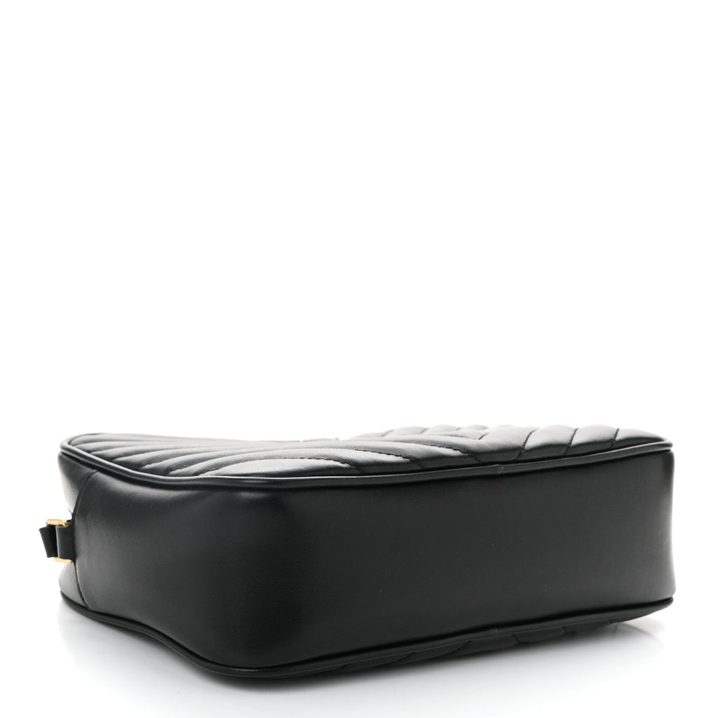 Calfskin Matelasse Monogram Lou Camera Bag Black