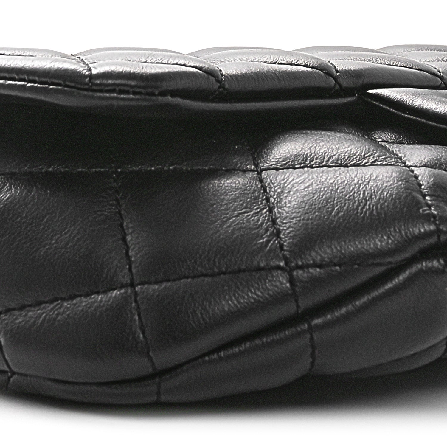 Calfskin Quilted CC Uniform Flap Belt Bag Black