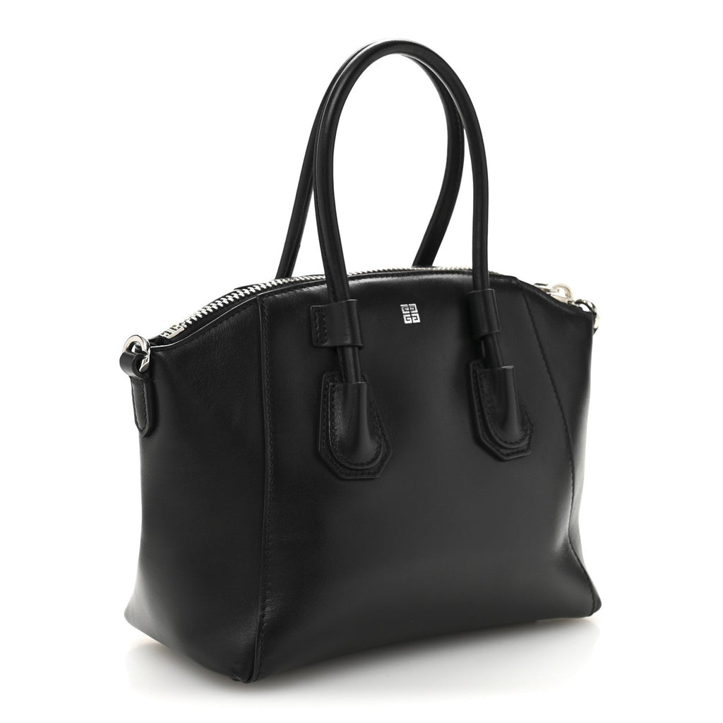 Box Calfskin Mini Antigona Sport Top Handle Bag Black