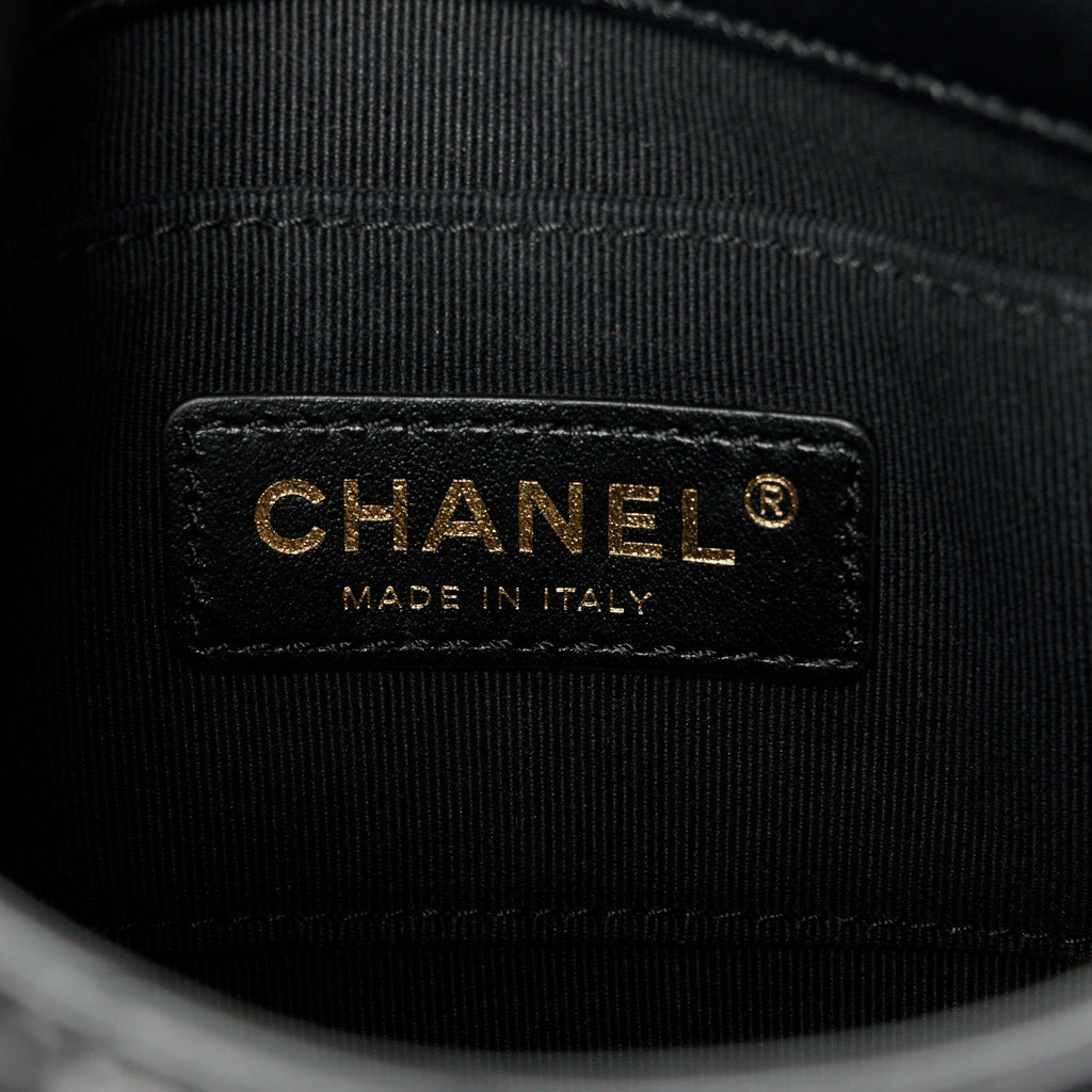 Lambskin Quilted Mini Lacquered Chain Flap Black