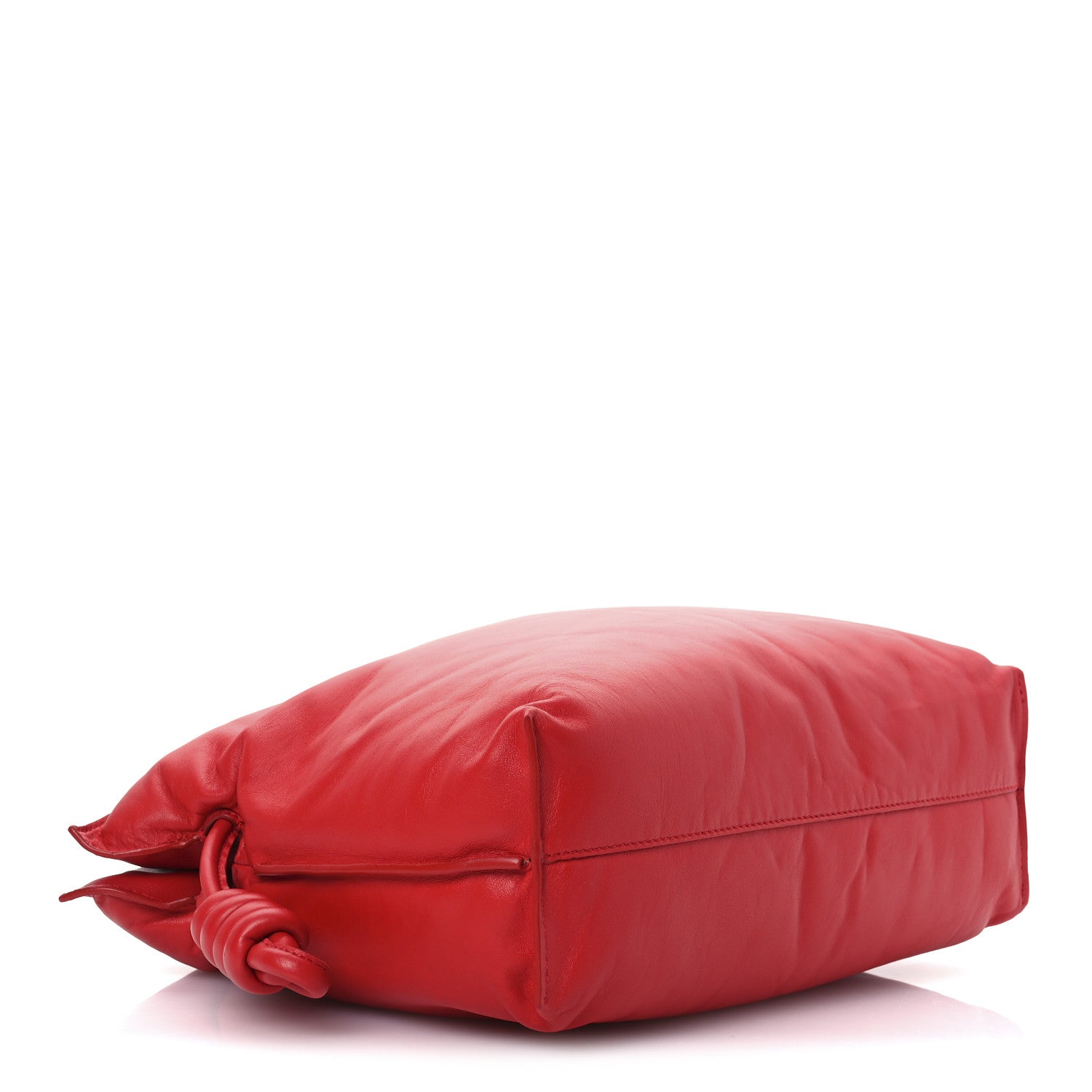 Calfskin Flamenco Puffer Knot Bag Red