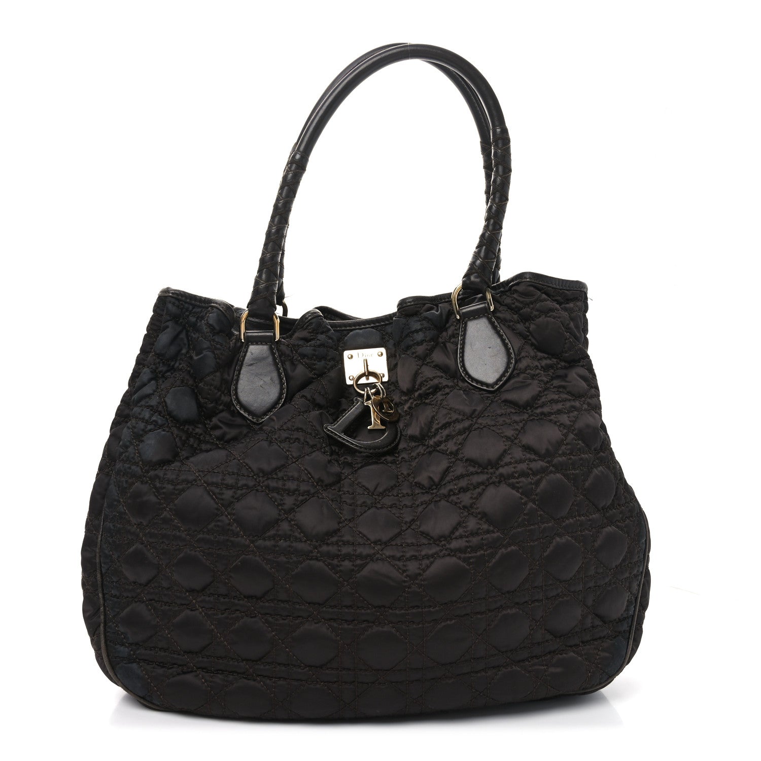 Nylon Cannage Medium Lovely Tote Brown