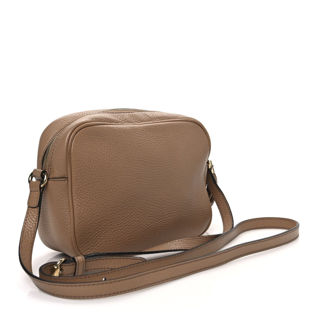 Pebbled Calfskin Small Soho Disco Bag Camelia